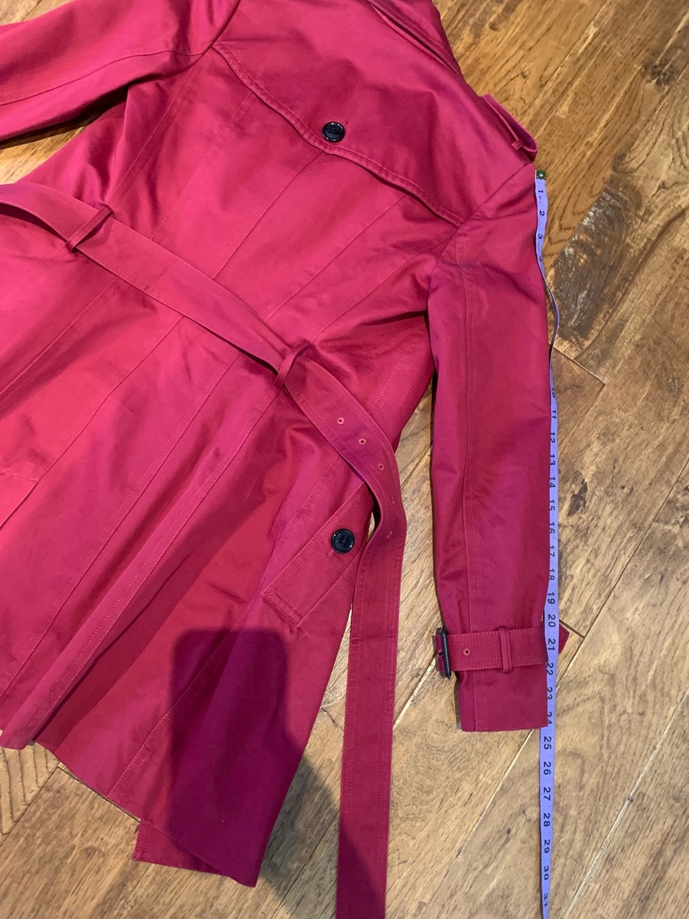 Burberry Burgundy/Merlot Double-Breasted Trench Coat - Picture 12 of 16